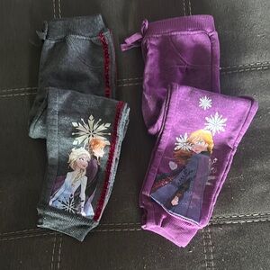 Disney Frozen Gray and Purple Sweatpants for Kids